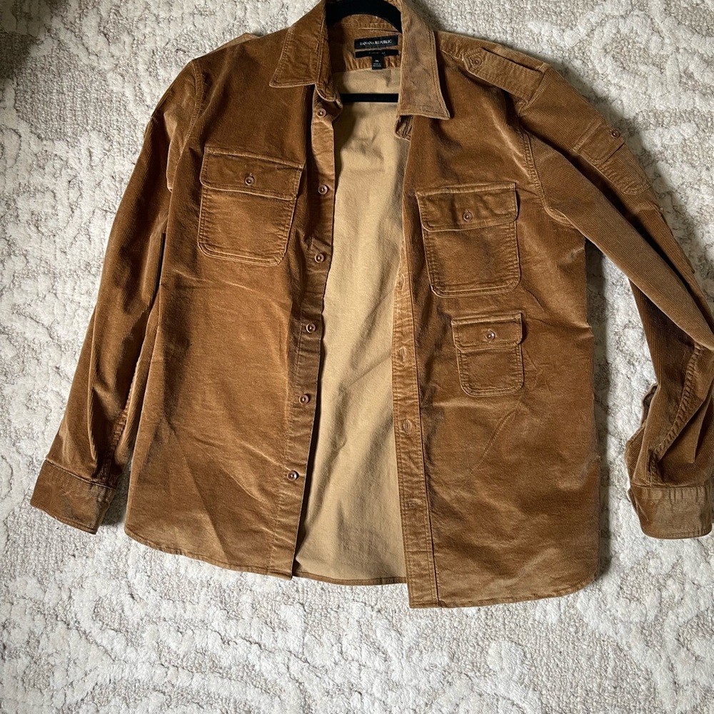 Banana Republic Tan Corduroy Shirt Jacket